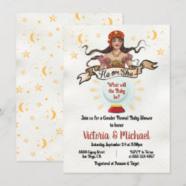 Invitación Fiesta de revelación de género gitano de Fortune T