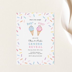 Invitación Fiesta de revelación de género Icecream Scoop
