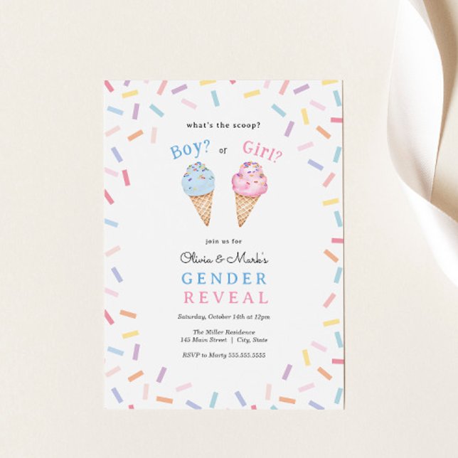 Invitación Fiesta de revelación de género Icecream Scoop (Subido por el creador)