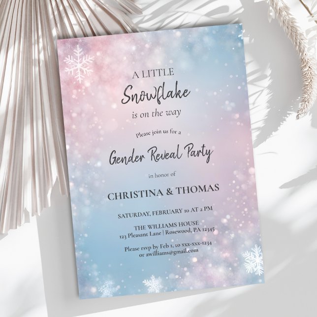 Invitación Fiesta de revelación de género invernal (Subido por el creador)