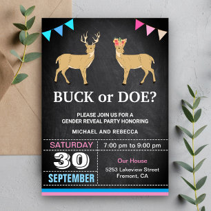 Invitación Fiesta de revelación de género: macho o hembra