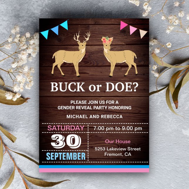 Invitación Fiesta de revelación de género: macho o hembra (Subido por el creador)