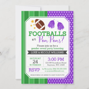 Invitación Fiesta de Revelación de Género Morada de Balones d