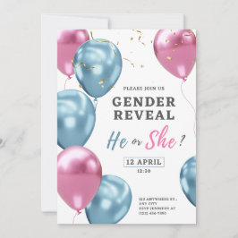 Invitación fiesta de revelación de género,niño o niña