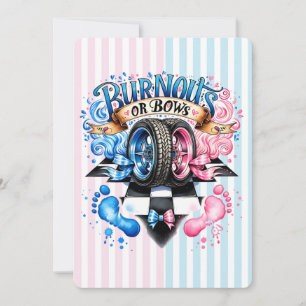 Invitación Fiesta de Revelación de Género Niño o Niña Autos L