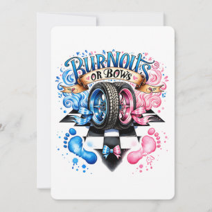 Invitación Fiesta de Revelación de Género Niño o Niña Autos L