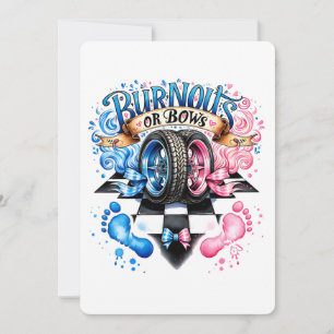 Invitación Fiesta de Revelación de Género Niño o Niña Autos L