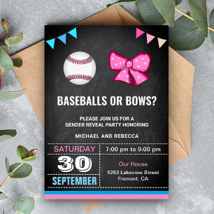 Invitación Fiesta de Revelación de Género: Pelotas de Béisbol
