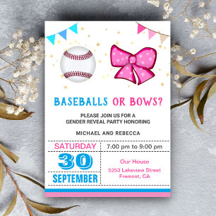 Invitación Fiesta de Revelación de Género: Pelotas de Béisbol