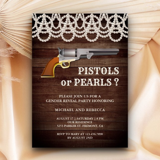 Invitación Fiesta de Revelación de Género Pistolas o Perlas (Subido por el creador)