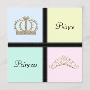 Invitación Fiesta de Revelación de Género Príncipe Princesa