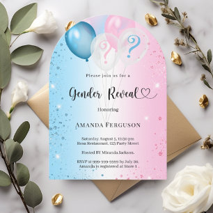 Invitación Fiesta de revelación de género rosa azul bebé niño