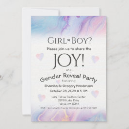 Invitación Fiesta de revelación de género rosa y azul flotant
