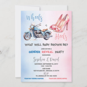 Invitación Fiesta de Revelación de Género: Ruedas o Tacones