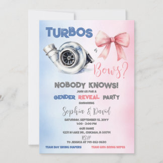 Invitación Fiesta de Revelación de Género Turbos o lazos