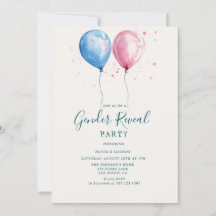 Fiesta de revelación de los globos rosados y azule