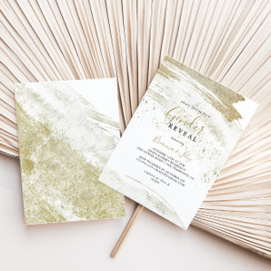 Invitación Fiesta de revelación de oro Minimalista simple