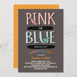 Invitación Fiesta de revelación de patos rotos o azules