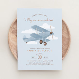 Invitación Fiesta de revelación de sexo de avión de viajes de