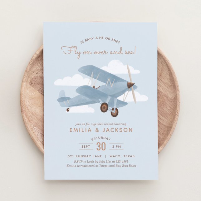Invitación Fiesta de revelación de sexo de avión de viajes de (Subido por el creador)