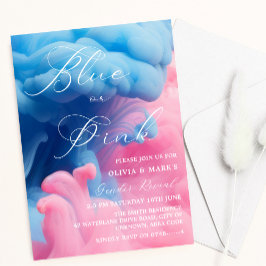 Invitación Fiesta de revelación de sexo de bebé azul y rosa d