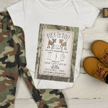 Fiesta de revelación de sexo de bebé de camo Deer