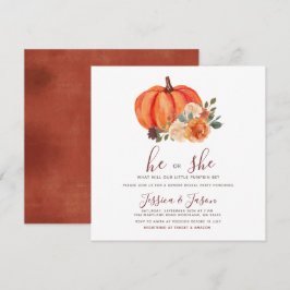 Invitación Fiesta de revelación de sexo de calabaza Naranja q