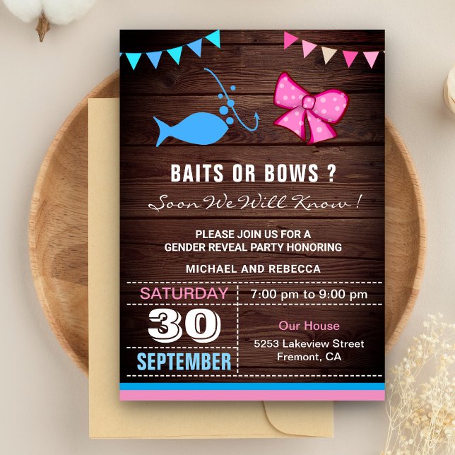 Invitación Fiesta de revelación de sexo de cebos o arcos (Subido por el creador)
