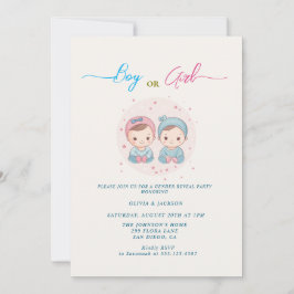 Invitación Fiesta de revelación de sexo de niño o Chica