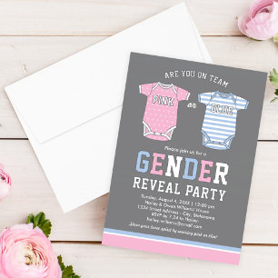 Invitación Fiesta de revelación de sexo para bebé rosa o azul