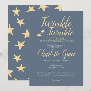 Invitación Fiesta de revelación del bebé Twinkle Twinkle Litt