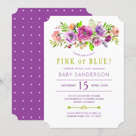 Invitación Fiesta de revelación del sexo del bebé con verde m
