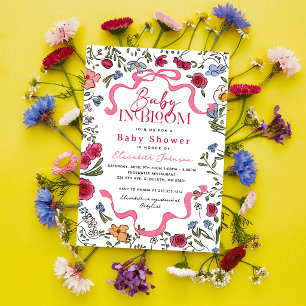 Invitación Fiesta de Revelación Floral Baby in Bloom