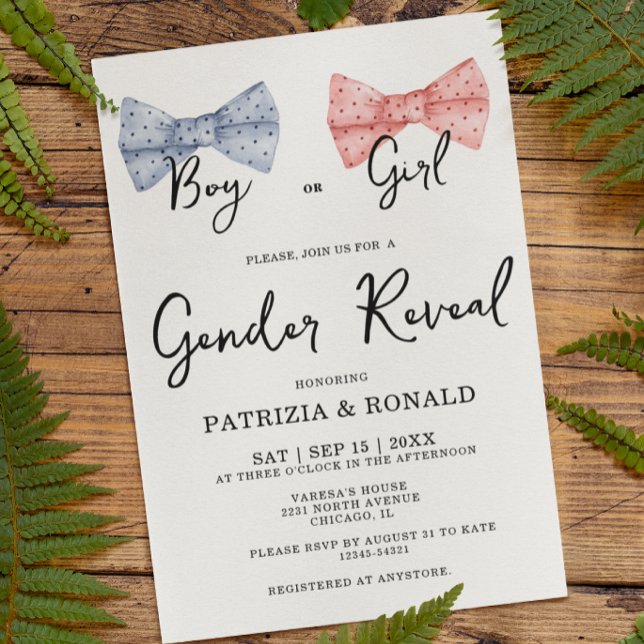 Invitación Fiesta de revelaciones de género de arcos rosados  (Subido por el creador)