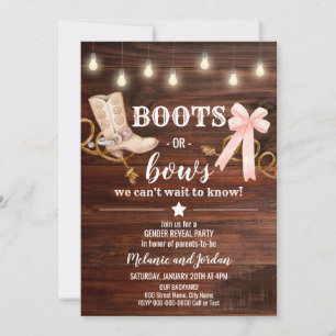 Invitación Fiesta de Revueltas de Género Boots o Bows