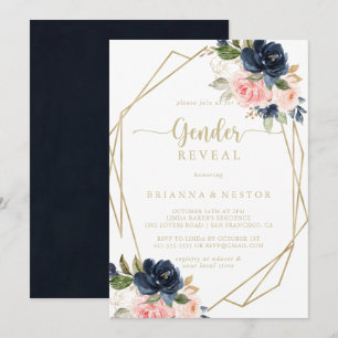 Invitación Fiesta de Revueltas Geométricas de Oro Floral