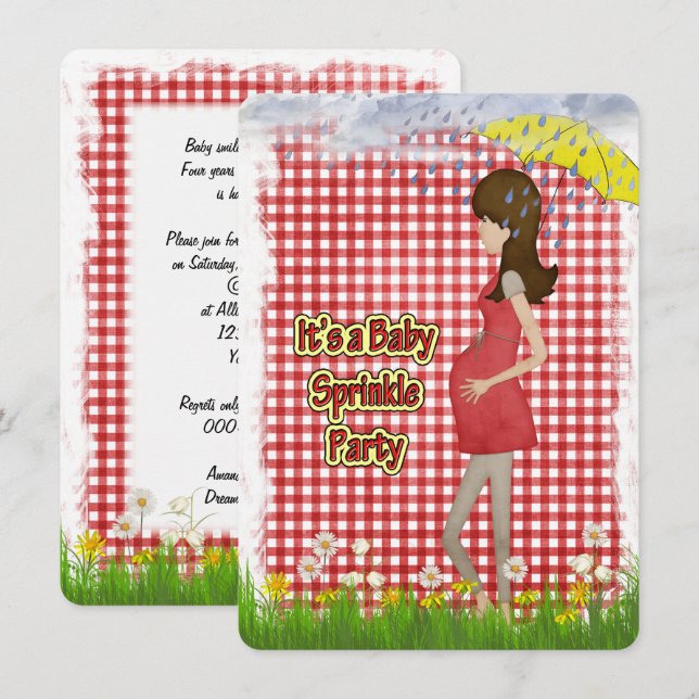 Invitación Fiesta de rociado por bebé (Anverso / Reverso)