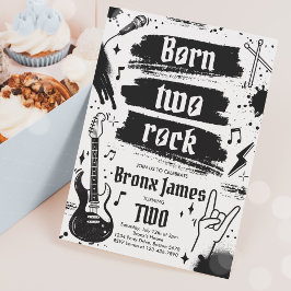 Invitación Fiesta de rock y rollo nacido dos cumpleaños de ro