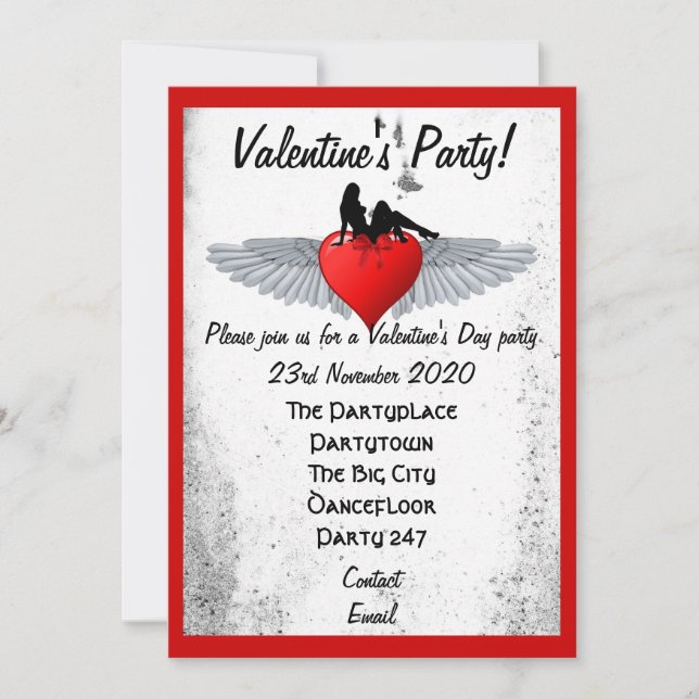 Invitación Fiesta de Rockabilly valentines (Anverso)