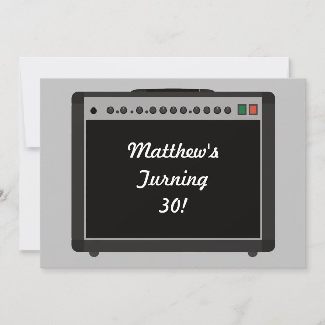 Invitación Fiesta de rollo y rollo del amplificador personali (Anverso)