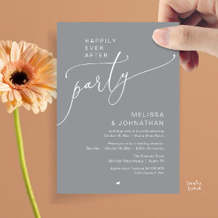Invitación Fiesta de Romance de Boda Felices para Siempre Rec