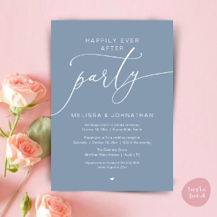 Invitación Fiesta de Romance de Boda Feliz para Siempre Recep