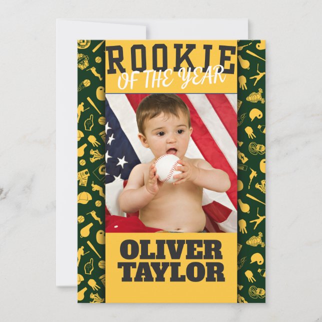 Invitación Fiesta de Rookie of the Year Photo Kid (Anverso)