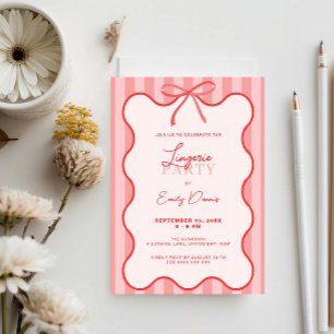 Invitación Fiesta de Ropa Interior con Borde Retro Caprichoso