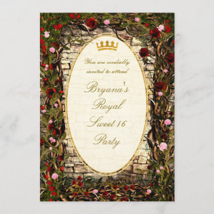 Invitación Fiesta de Rosa Briar de la Princesa de Storybook