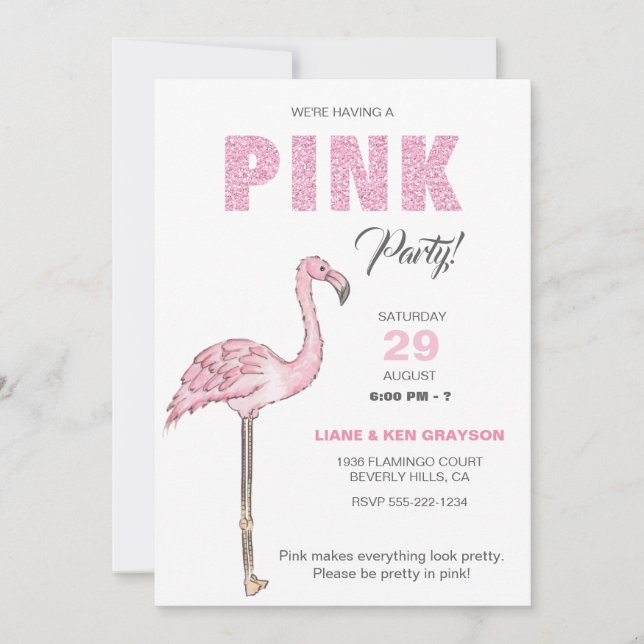 Invitación Fiesta de Rosa Flamenco (Anverso)