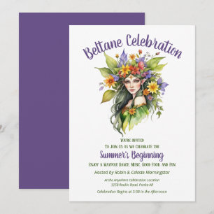 Invitación Fiesta de Sabbat Floral de Hadas de Verano de Belt