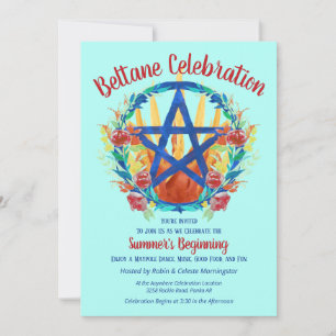 Invitación Fiesta de Sabbat floral de verano del Pentáculo de