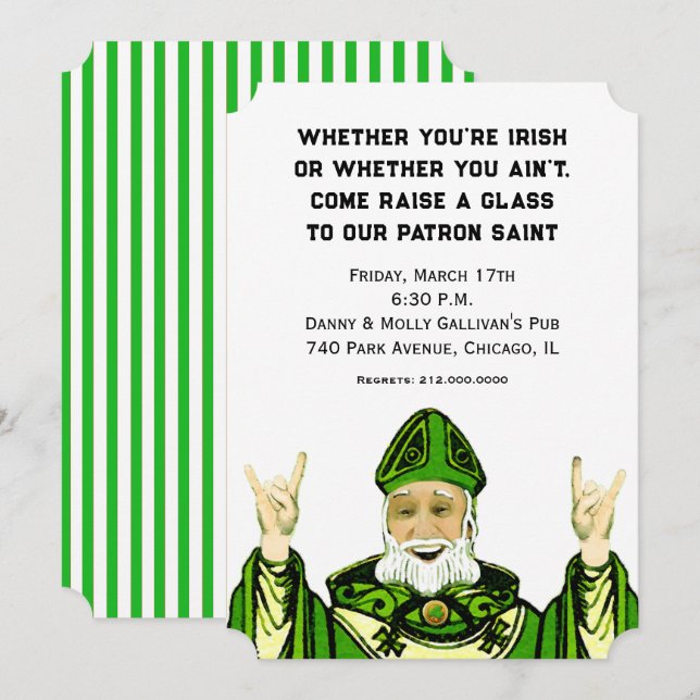 Invitación Fiesta de San Patricio (Anverso / Reverso)