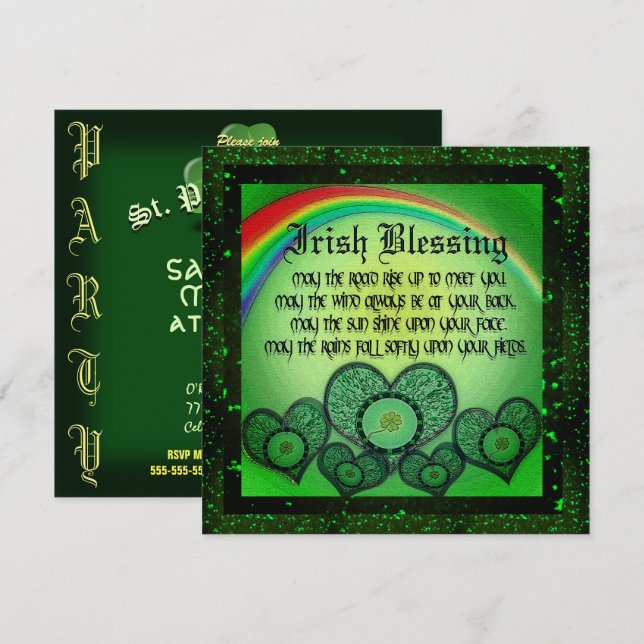 Invitación Fiesta de San Patricio (Anverso / Reverso)